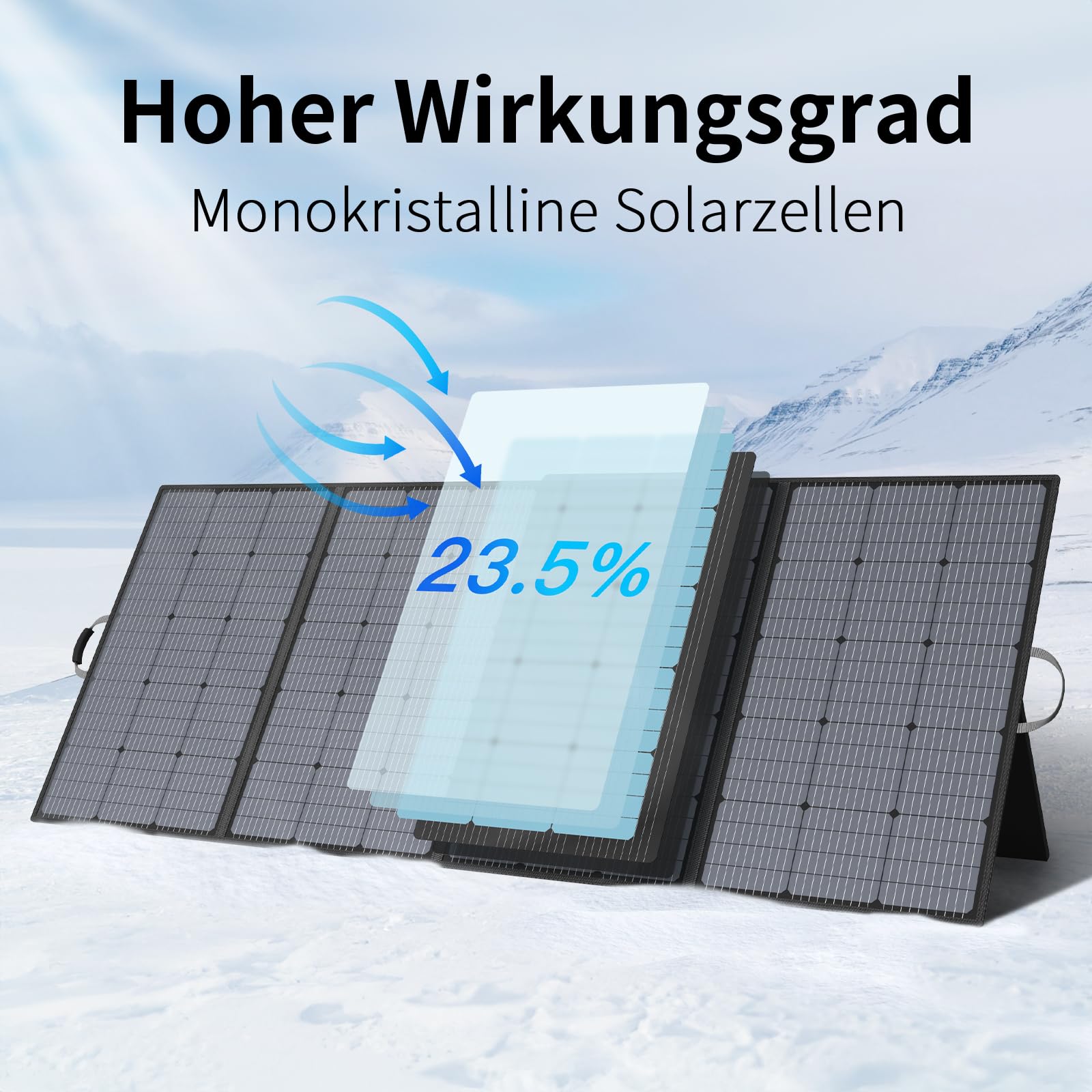 MHPOWOS 400W Tragbare Solarpanel, Faltbare Solarmodul Kit komplett mit einem verstellbaren Kickstand, Wasserdicht IP67 für Outdoor Camping Portable Power Station Wohnmobil RV Garten Balkon 3