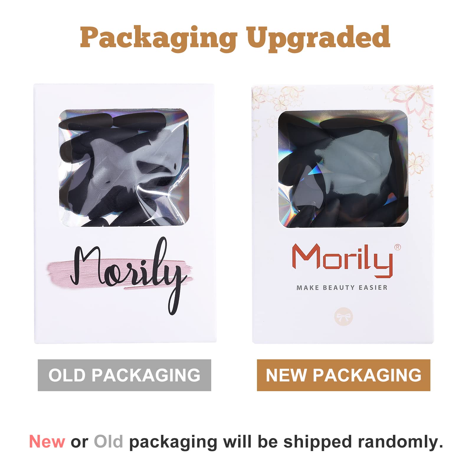 Morily 24pcs Fake Nails Matte Pure Color Medium Long Stiletto Almond Press on Nail False Tips Artificial Finger Manicure for Women (Black) - Image 7