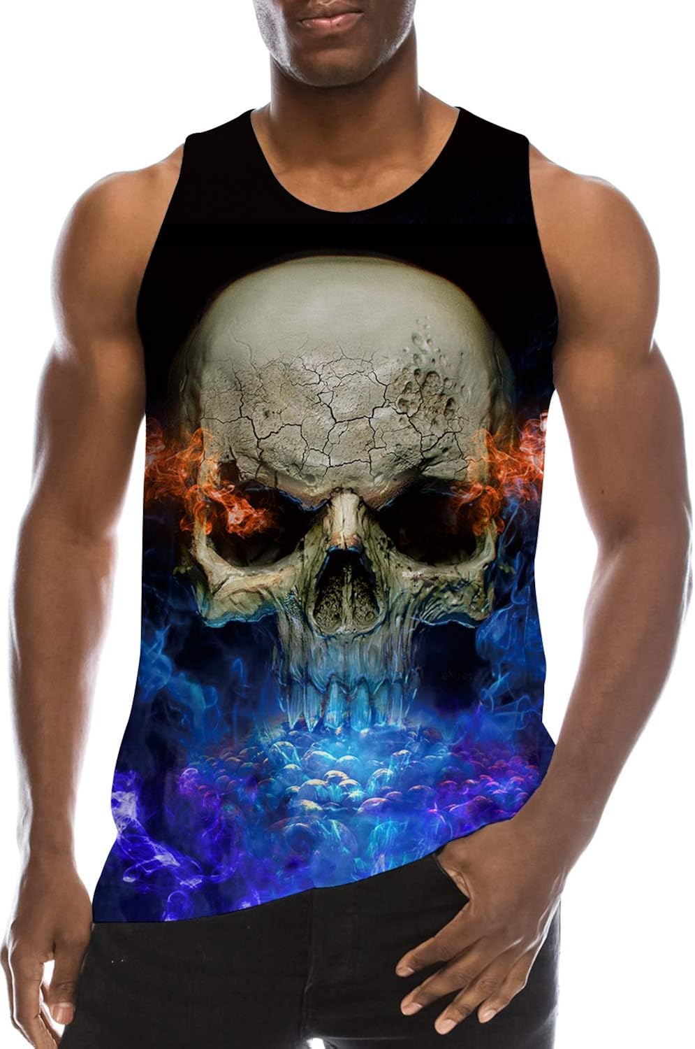 Ahegao Men's Tank Tops 3D Printed Sleeveless Shirts Funny Jersey Ringer Casual Summer Undershirt