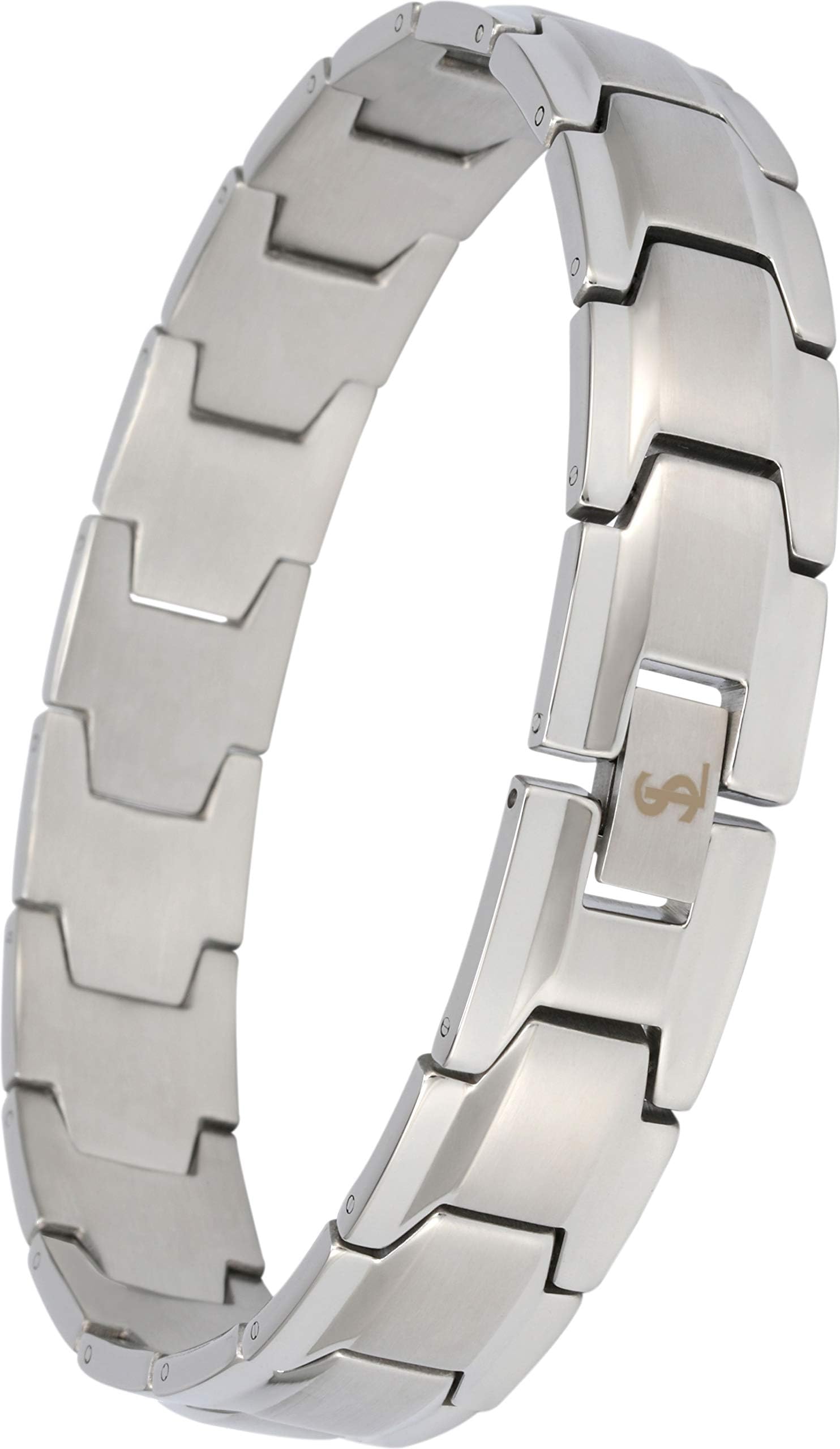 Smarter LifeStyleSmarter LifeStyle Elegant Surgical Grade Steel Men's Wide Link Stylish Bracelet, 4 Colors to Choose from (Silver)