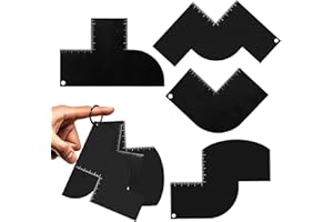 SZHSTC Enhancement Card for Barbers with Measurement Indicators, Black Hairline Shaping Tool Color Spray Edge Beard Shaper Line Up Tool Barber Supplies 4 Pack
