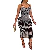 Women Long Sleeve Birthday Dresses Sexy hot Diamond Process Sexy Dress Party Club Night Dress…