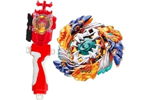 SUPERBLADE Blade Toy Set Battling Game Toys Sparking Launcher Grip Bey Battling Top Burst Booster B-122 Starter Geist Fafnir.8'.Ab Left Right Launcher Evolution Play Blades Game Toy Set Gift for Boys