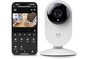 Geeni Glimpse Indoor Security Camera - 1080p HD Video, 2-Way Audio, Motion Alerts, WiFi Compatible with Alexa & Google Home, White