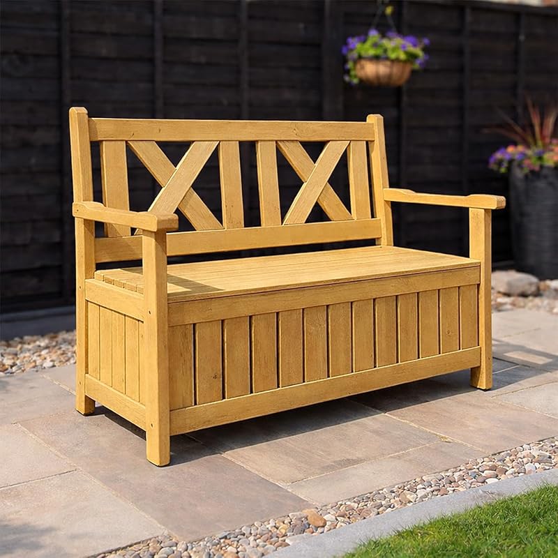 AIRWAVE Darcy Outdoor Storage Bench 110L Weather Resistant Fir Wood