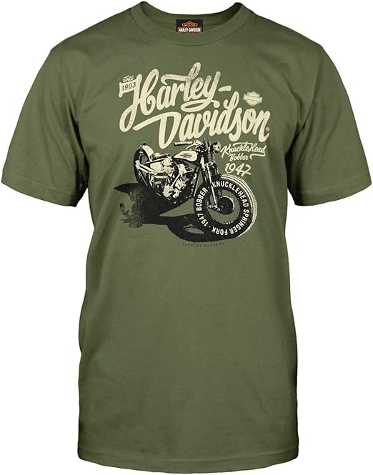 Harley-Davidson Playera para Hombre – Shadow | Militar Collage, Olive
