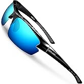 SIPLION Polarized Sunglasses Men Sports: UV400 Protection Anti-Slip Wrap-Around TR90 Frame for Driving Fishing Golf Running