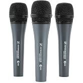 Sennheiser E835 Microphone, Pack of 3 | For Live Vocals, Speech &amp; Home Recording | Cuts Through Stage Levels | Three Microphones in One Box