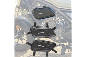 WOOGA Motorcycle Side Bag Waterproof,Tool Bag,Large Capacity,3.5 Gal (1.5 L),Hard Shell Carbon Look Water Stopping Zipper fit for Ho&nda REBEL CMX 250 CMX 300 CMX500 CMX 1100 (1 Pair Bag)