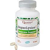 Quantum Health Super Lysine+ / Advanced Formula Lysine+ Immune Support with Vitamin C, Echinacea, Licorice, Propolis, Odorless Garlic (90 Tablets)