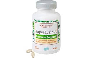 Quantum Health Super Lysine+ / Advanced Formula Lysine+ Immune Support with Vitamin C, Echinacea, Licorice, Propolis, Odorless Garlic (90 Tablets)