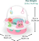 Bright Starts Disney Princess SuperSeat 3-in-1 Baby Seat Pink 6 Toys 4m-4y view 8