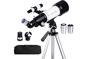 Hetekan Telescope, Telescope for Kids Beginners,70mm Aperture 400mm AZ Mount Telescopes for Adults Astronomy, Refractor Teles