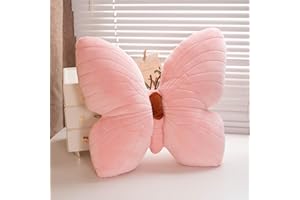 PEACH CAT Butterfly Pillow Decorative Butterfly Shaped Throw Pillows 15.7" x 15.7" Cute Plush Cushion Decor for Bedroom Living Room Sofa Couch Pink