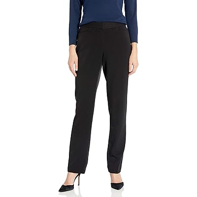 slim fit dress slacks Petite Rafaella Bootcut Curvy Fit Dress Pants Black