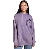 Bioworld Kuromi &amp; Baku Women's Purple Mineral Wash Long Sleeve Fleece Hooded Sweatshirt
