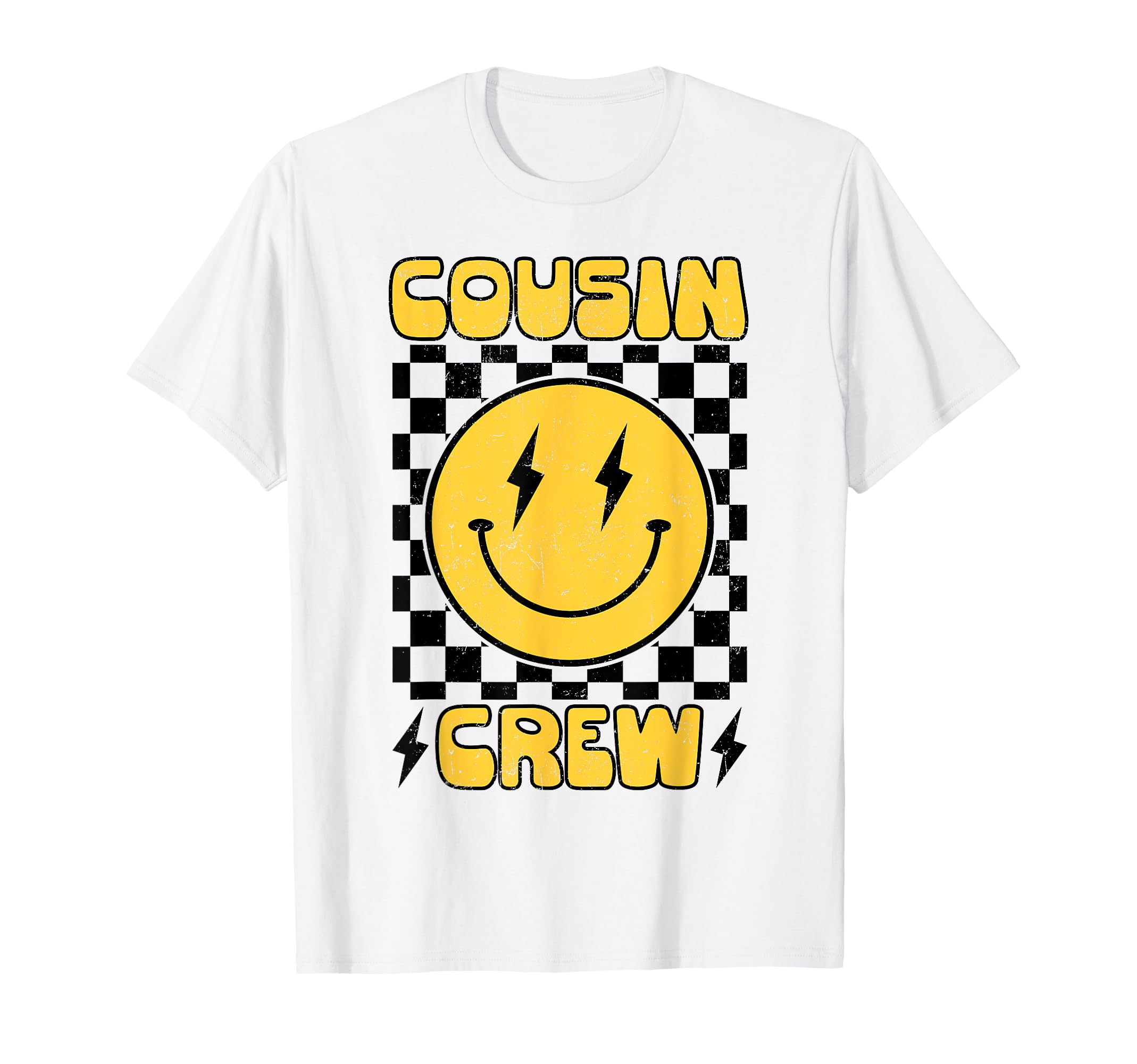 Photo 1 of **LIGHT BLUE** Cousin Crew Retro Smile Face Happy Face Cousin Matching T-Shirt Kids Unknown Size