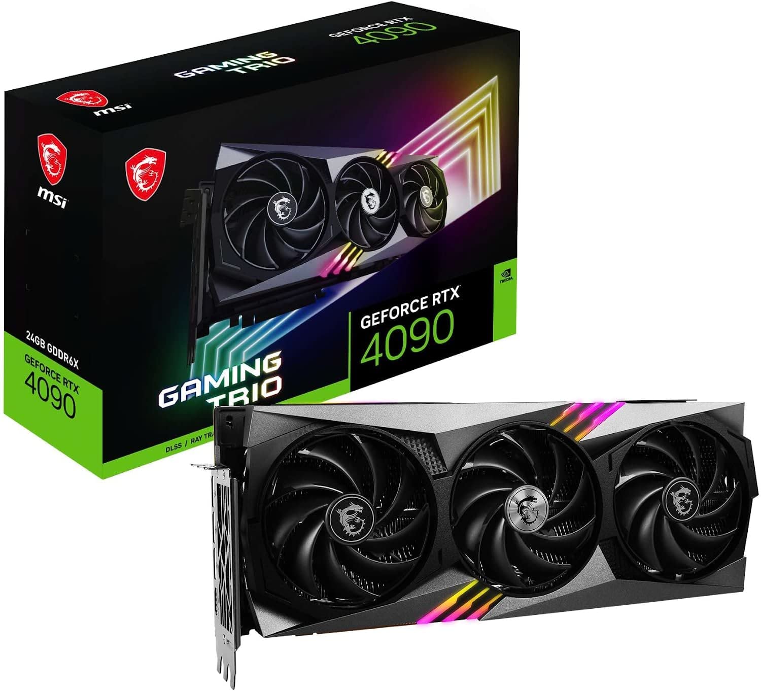 MSI Gaming GeForce RTX 4090, 24 GB GDRR6X, 384 bits, reloj extremo: 2535 MHz, HDMI/DP Nvlink Tri-Frozr 3 Tarjeta gráfica de arquitectura Ada Lovelace (RTX 4090 Gaming Trio 24G)