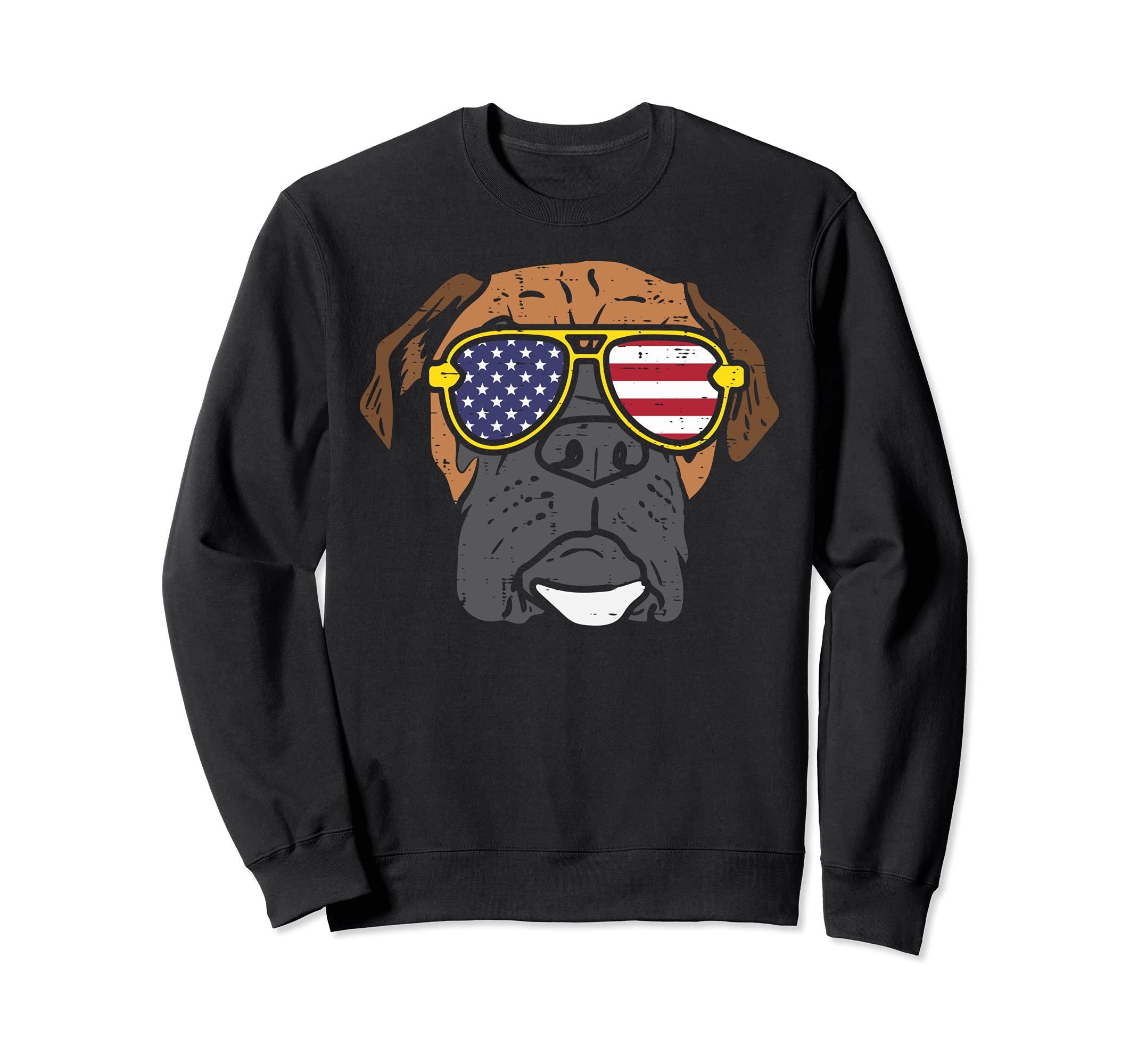Boxer Dog Sunglasses American USA 4th Of July Fourth Dog Sweatshirt