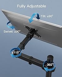 HUANUO Single Monitor Stand Desk Mount, Extra Tall