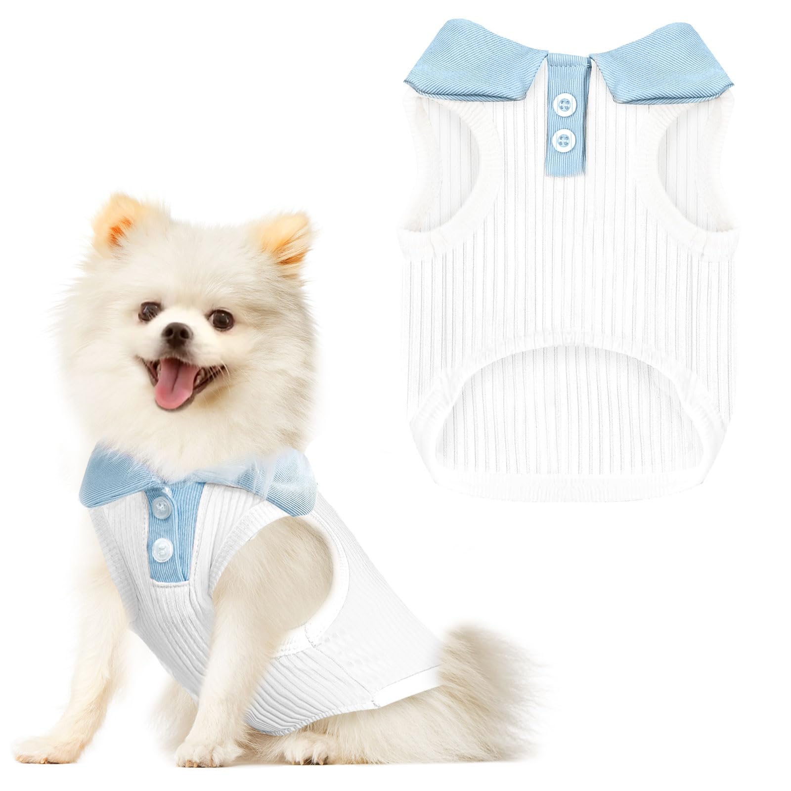 Photo 1 of AXIIJGL Dog Tshirts for Small Dogs Polo Shirt Stretchy Dog T Shirt Breathable Dogs Cooling Vest Sweatshirts Girl Boy Puppy Dachshund French Bulldog Frenchie Chihuahua Pet Clothes