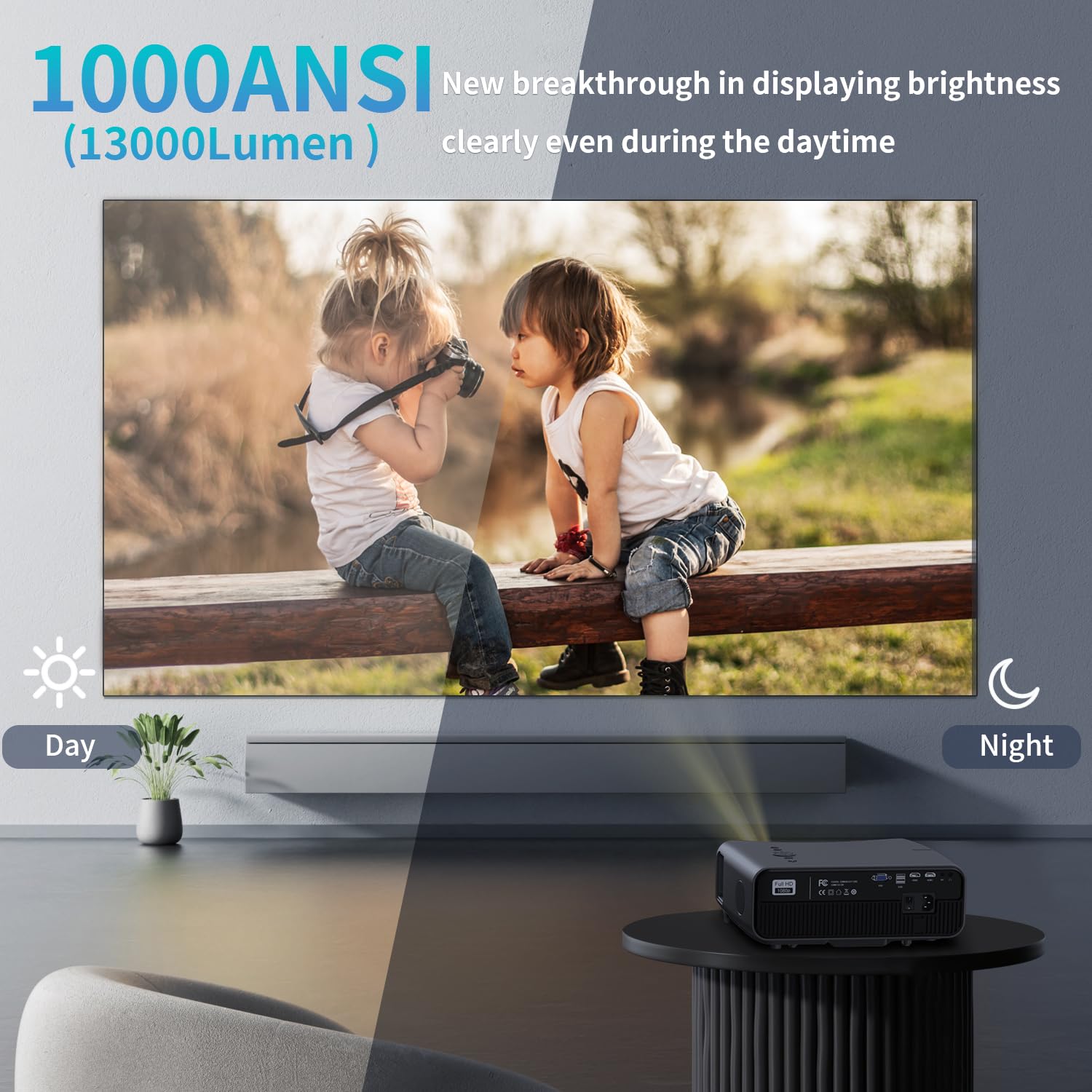 Mua 4K Projector High Brightness 1000ANSI for Daylight Use,Smart 5G ...