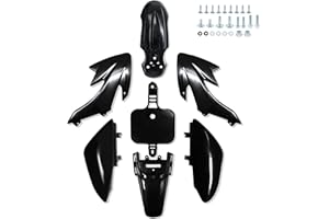 JIAXIMAN CRF50 Plastics Kit Pit Bike Parts Fairings Fenders for HONDA CRF50F CRF 50 XR50 SSR 110 SSR 125 Razor MX500 MX650 Coolster 125 and Similar Trail Dirt Bike 50cc-160cc (JM007-BLACK)