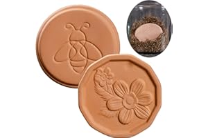 2 Pack Brown Sugar Saver, Natural Terracotta Keeper Discs for Softening & Moisture Control, Reusable, Food-Safe Sugar Softene