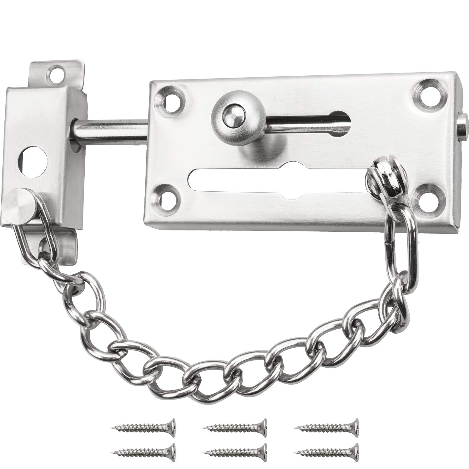 YEYIT Security Door Chain Lock Latch Anti-Theft Security Lock Chain, Stainless Steel Slide Rail Chain Lock, Inner Door Chain with Anti-Theft Chain Latch, for Family Hotel Apartment Bedroom