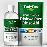 Truly Free Natural Dishwasher Booster & Rinse Aid - Non-Toxic Dishwashing Aid Formula, Removes Residue & Tough Dish Stains, W