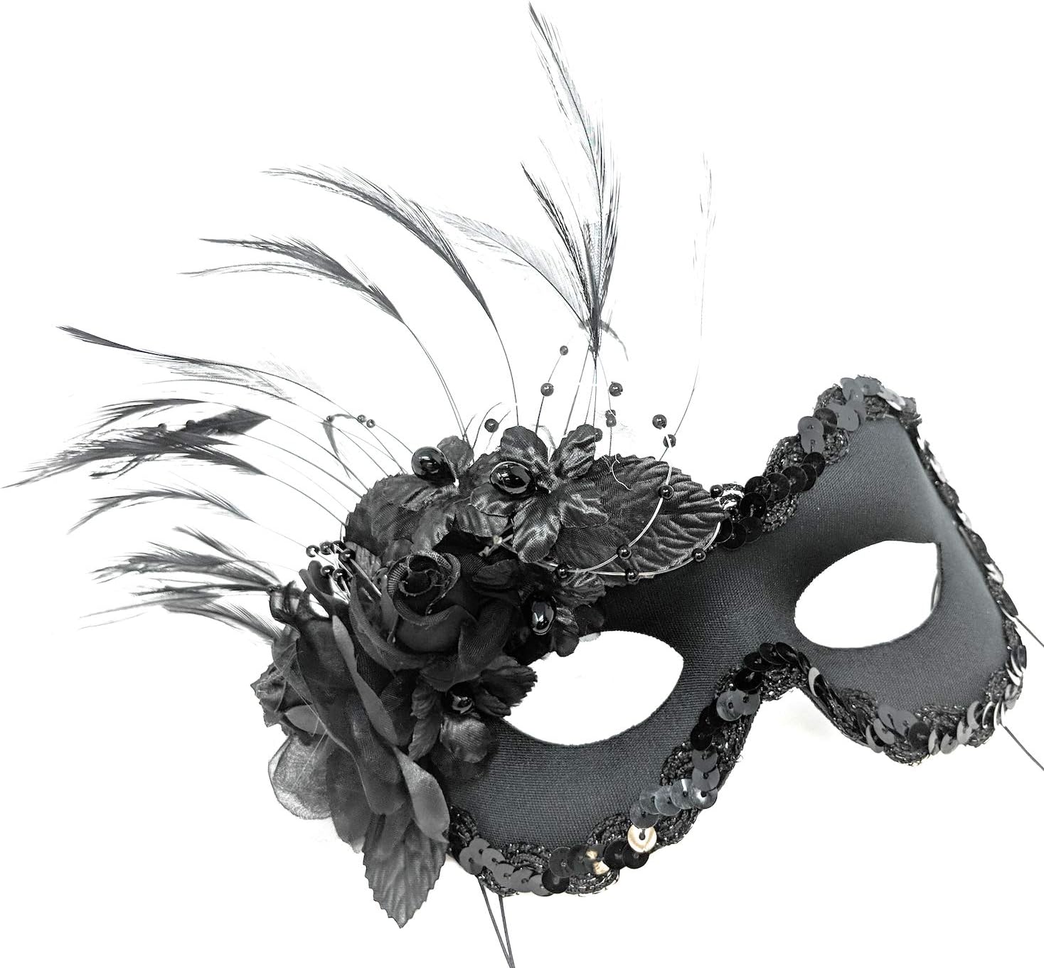 Success Creations Annette Feather and Flower Women's Masquerade Mask