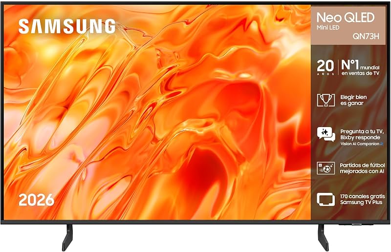 Smart TV inteligente Neo QLED Mini LED QN73H 4K de 43 polegadas com Vision AI Companion, Quantum Mini LED e AirSlim, Cinema, Jogos e Desporto — foto 1 de 8