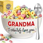 YEUYUQIU Grandma Grandson Gift - Cereal Bowl & Spoon Set - Ideal Mothers Day & for Grandma Nana