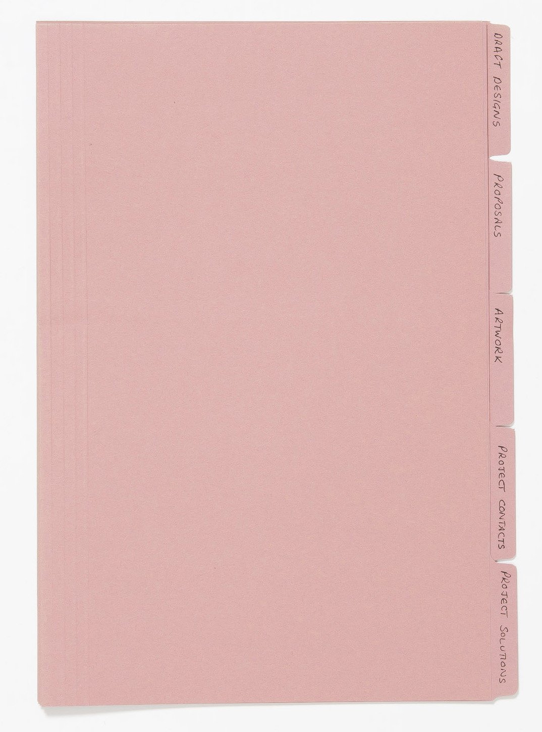 Exacompta - Ref FT170-PNKZ - Guildhall - Tabbed Folders, 345x240mm, 170gsm Lightweight Premium Manilla, A4 & Foolscap Documents, Tabs for Use With Suspension Folders - Pink, Pack of 100