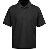 Premium Wear Men's Polo Shirts - Short Sleeves Stain Guard Polo Shirts - Black 2X-Large