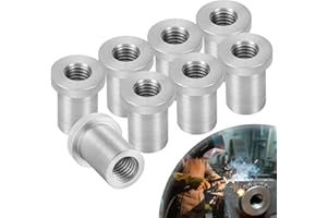 OywhC Weld-On Nut,1/2"-13 Thread Long Threaded Stepped Female Weld Nut Steel Chassis Mount Tab Pack of 8