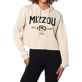 chicka-d Women's Standard Oversized Dropped Shoulder Crewneck Fleece Sweatshirt | NCAA Arch Over Icon Neutral