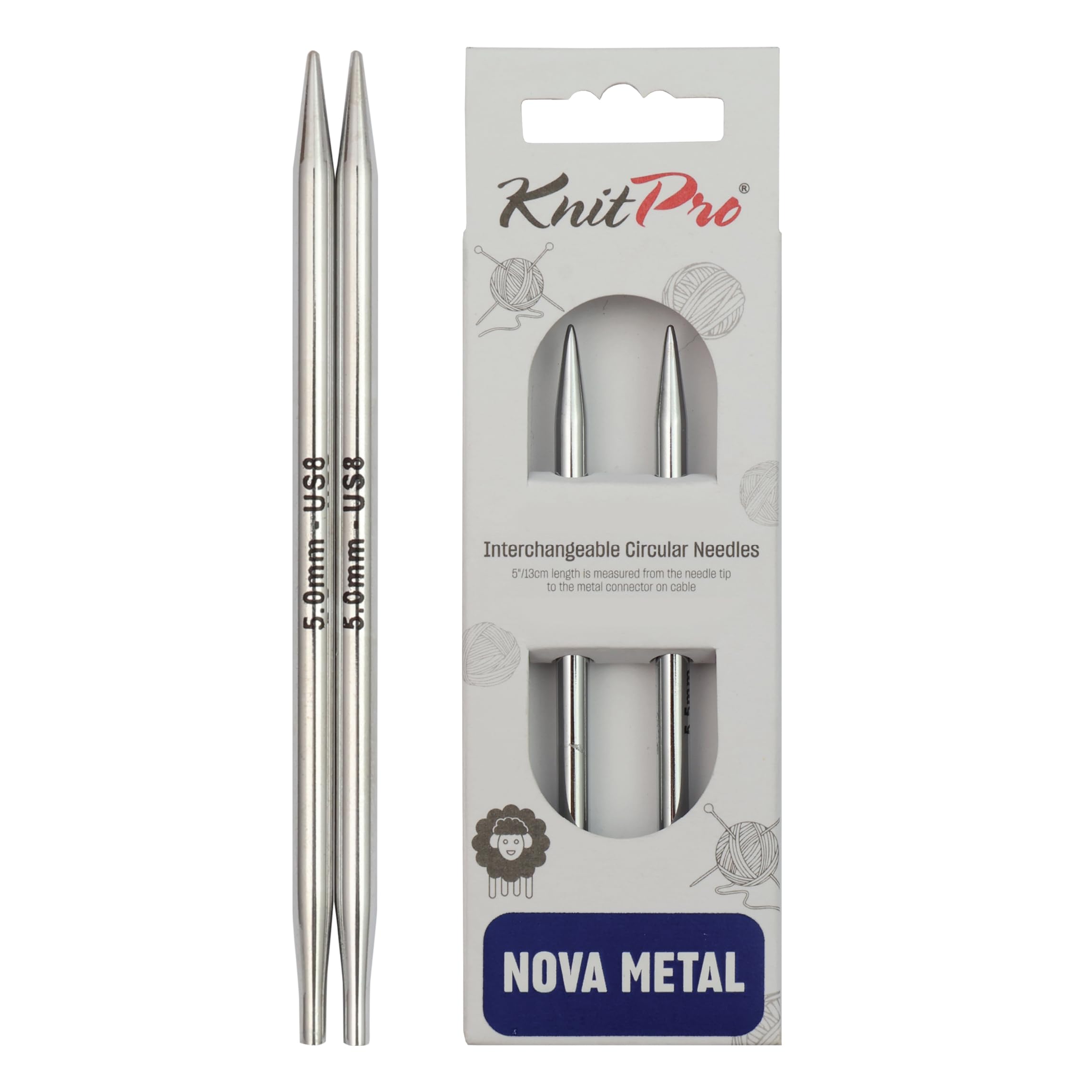 KnitPro Nova Interchangeable Circular Needles 4" (10cm) | 5.00mm