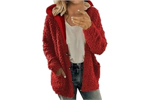 cllios Winter Coats for Women 2023 Fuzzy Fleece Sherpa Jacket Warm Outerwear Button Down Long Sleeve Cardigan Plush Sweater