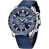 BY BENYAR Watch for Men Analog Quartz Chronograph Waterproof Luminous Designer Mens Wrist Watches Business Work Sport Casual Dress Watch with Silicone Strap Elegant Gifts for Men
