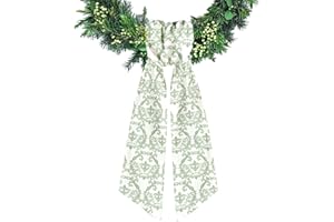 Ftuuo Wreath Sash for Front Door Vintage Lace Wreaths Satin Sash Burlap Garland Ribbon Accessories for Wreath Yard Doorway Indoor Outdoor Bow Bridal Shower Home Decor,5.1 x 54.3