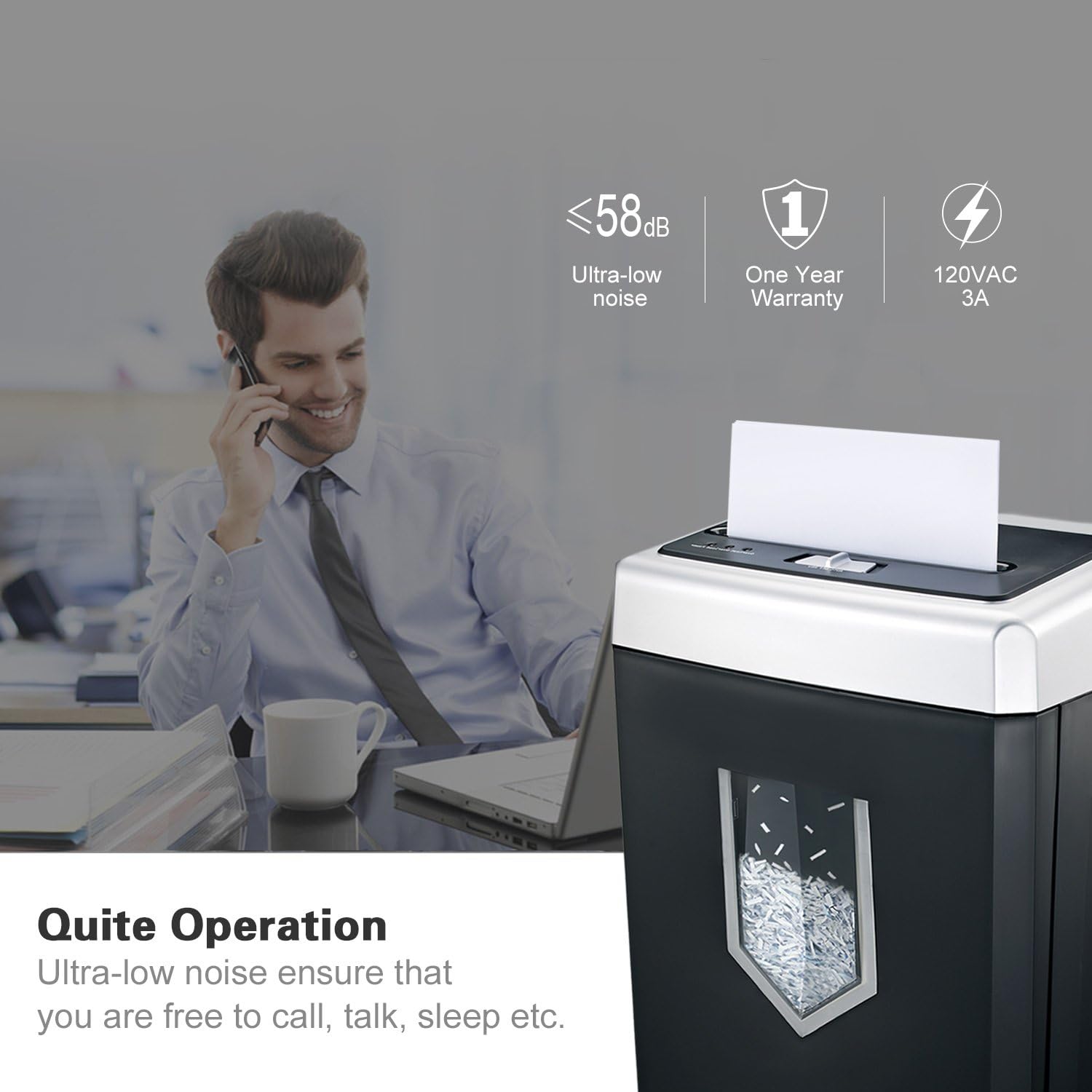 Bonsaii 14-Sheet Cross-Cut Heavy Duty Paper Shredder, 30-Minute Continuous Running Time, Credit Card/Staples Shredders for Office, Quiet Shredding Machine with Jam Proof System (C169-B) : Electronics