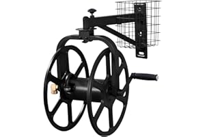 Liberty Garden 712-B Single Arm Navigator Multi-Directional Garden Hose Reel, Holds 125-Feet of, 5/8-Inch, Black, Height: 22.