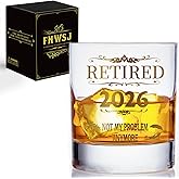 Retirement Gifts for Woman Men 2026 - Retired 2026 Not My Problem Anymore - Boss, Coworkers Women/Men, Family & Friends, Office, Farewell Gift Personalized Retirement Whiskey Glass -4