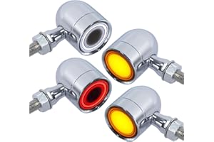 BOSYCY Motorcycle Bullet Turn Signals LED Front Rear Lights 4 PCS, 40 LEDs Retro Switchback Turn Brake Light Blinkers Universal Fit Harley Chopper Bobber Sporsters Chopper Bobber Suzuki Honda-Chrome
