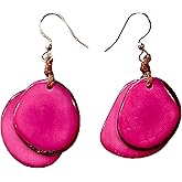 Earth Accessories Lightweight Boho Earrings for Women | Tagua Nut, Surgical Stainless Steel, Drop Dangle Earrings | Eco-Friendly