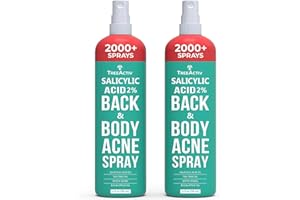 TREEACTIV Salicylic Acid Back & Body Acne Spray, Back Acne Solution For Women And Men, Acne Body Spray with Tea Tree Oil, Fast-Drying Back Acne Spray, Fine Mist, Back Acne Spray, 4 fl oz, 2-pack