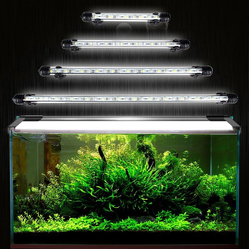 DOCEAN GreenSun 28CM Waterproof Aquarium Fish Tank Lighting for Saltwater and Freshwater Lamp Submersible LED Light Bar with Suction Cups Adaptor Lighting Colour White