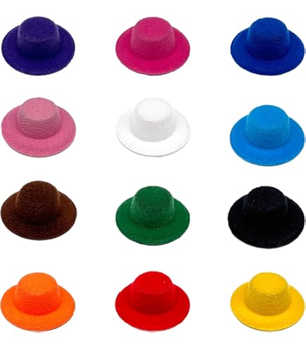 Cayway 30 PCS Miniature Plastic Hats - Pink Tiny Doll Hats For Cake Toppers, Party Decor, Mini Gardens