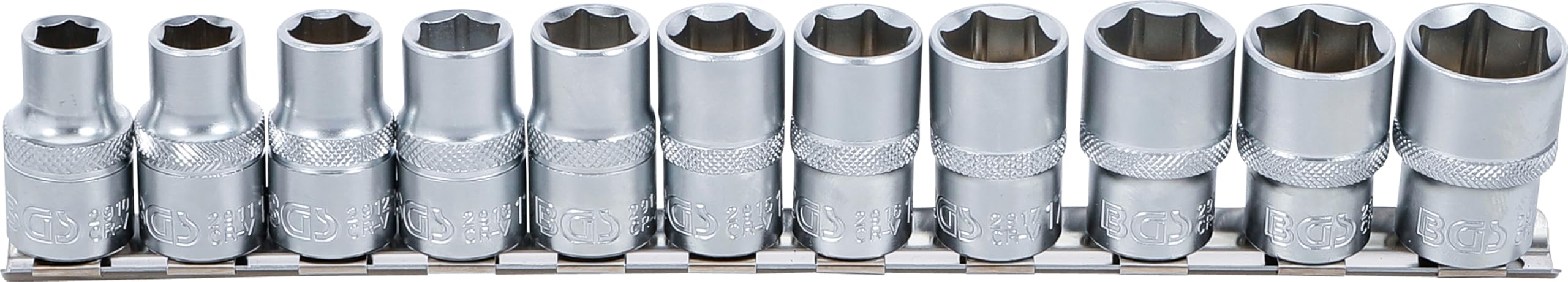 BGS 9106 | Socket Set, Hexagon | 12.5 mm (1/2") Drive | 10 - 21 mm | 11 pcs.